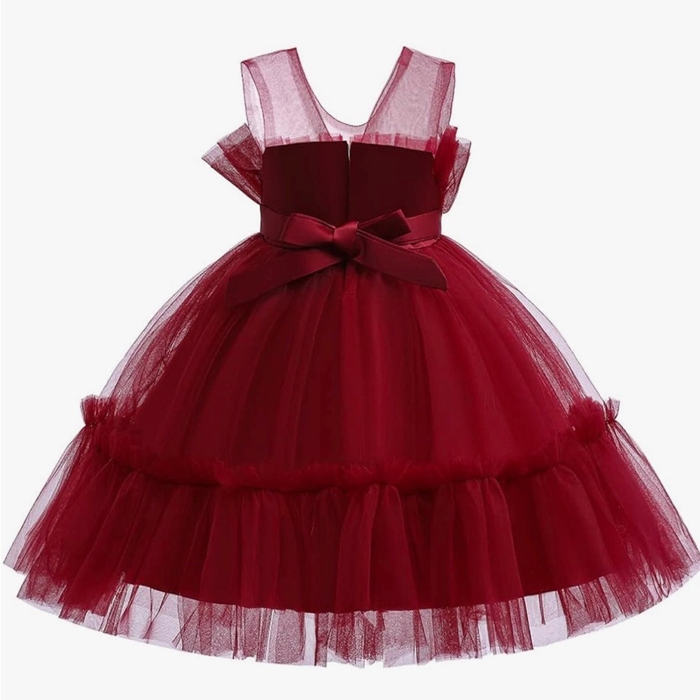 Burgundy Princess Tulle Dress | Special Occasion - Picture 2 of 4